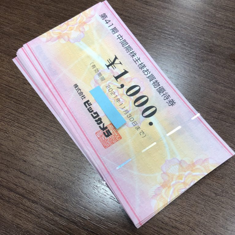 ビッグカメラ株主優待券