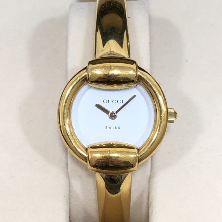 GUCCI レディース腕時計 1400L ゴールドカラー ホワイト文字盤